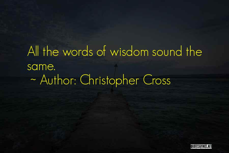 Christopher Cross Quotes: All The Words Of Wisdom Sound The Same.