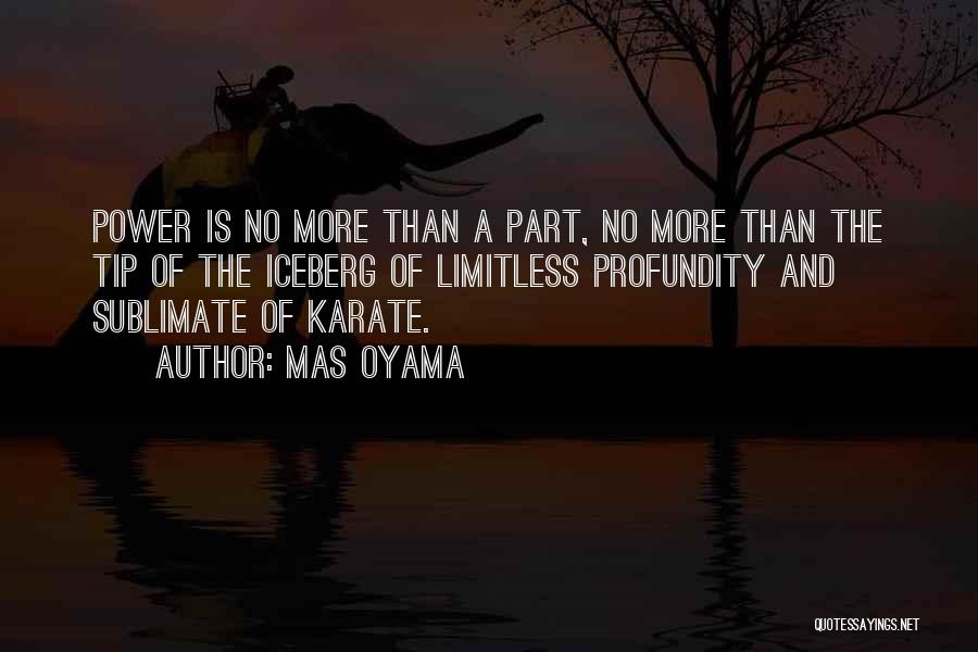 Mas Oyama Quotes: Power Is No More Than A Part, No More Than The Tip Of The Iceberg Of Limitless Profundity And Sublimate