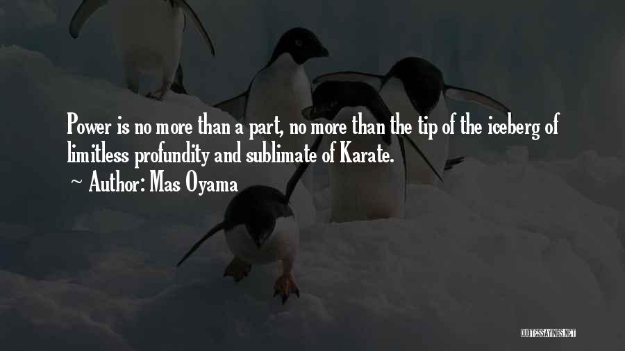 Mas Oyama Quotes: Power Is No More Than A Part, No More Than The Tip Of The Iceberg Of Limitless Profundity And Sublimate