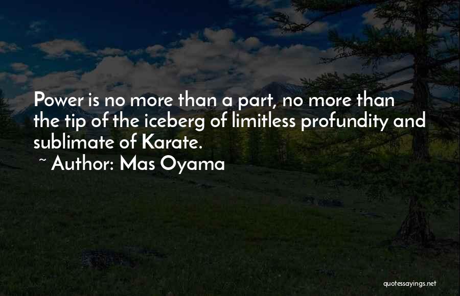 Mas Oyama Quotes: Power Is No More Than A Part, No More Than The Tip Of The Iceberg Of Limitless Profundity And Sublimate