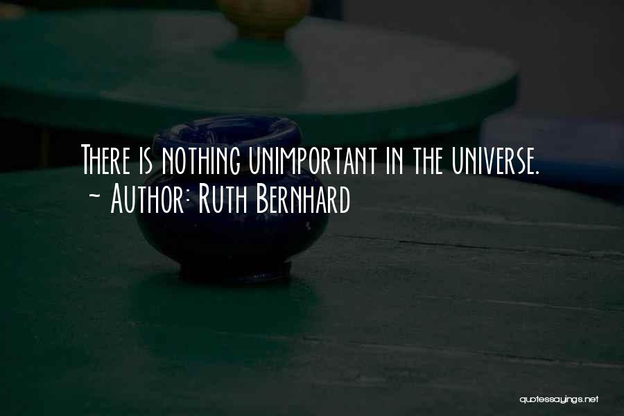 Ruth Bernhard Quotes: There Is Nothing Unimportant In The Universe.