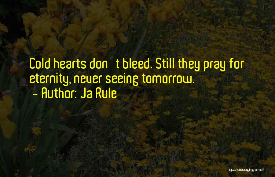 Ja Rule Quotes: Cold Hearts Don't Bleed. Still They Pray For Eternity, Never Seeing Tomorrow.