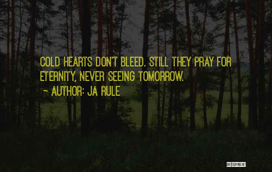 Ja Rule Quotes: Cold Hearts Don't Bleed. Still They Pray For Eternity, Never Seeing Tomorrow.