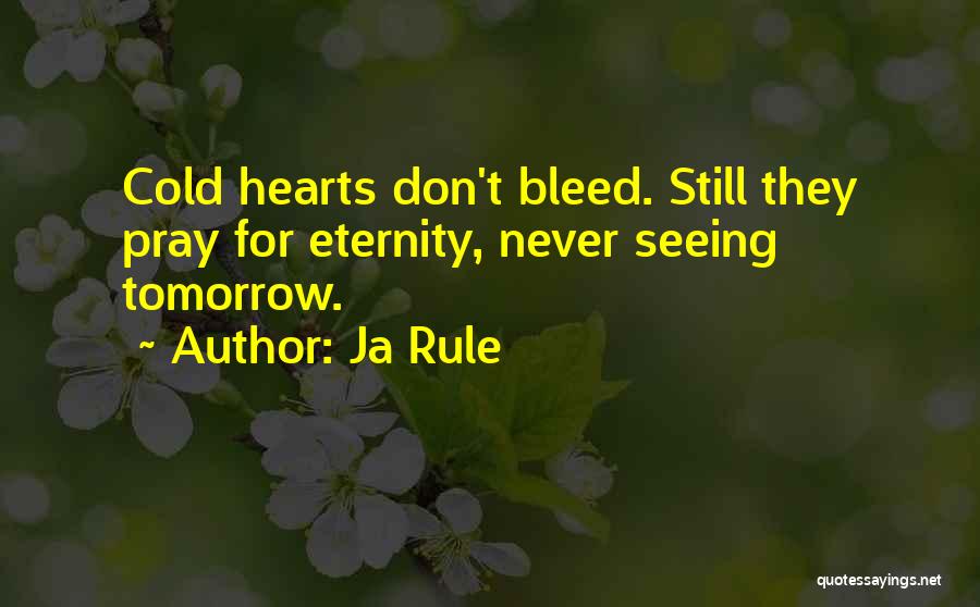 Ja Rule Quotes: Cold Hearts Don't Bleed. Still They Pray For Eternity, Never Seeing Tomorrow.