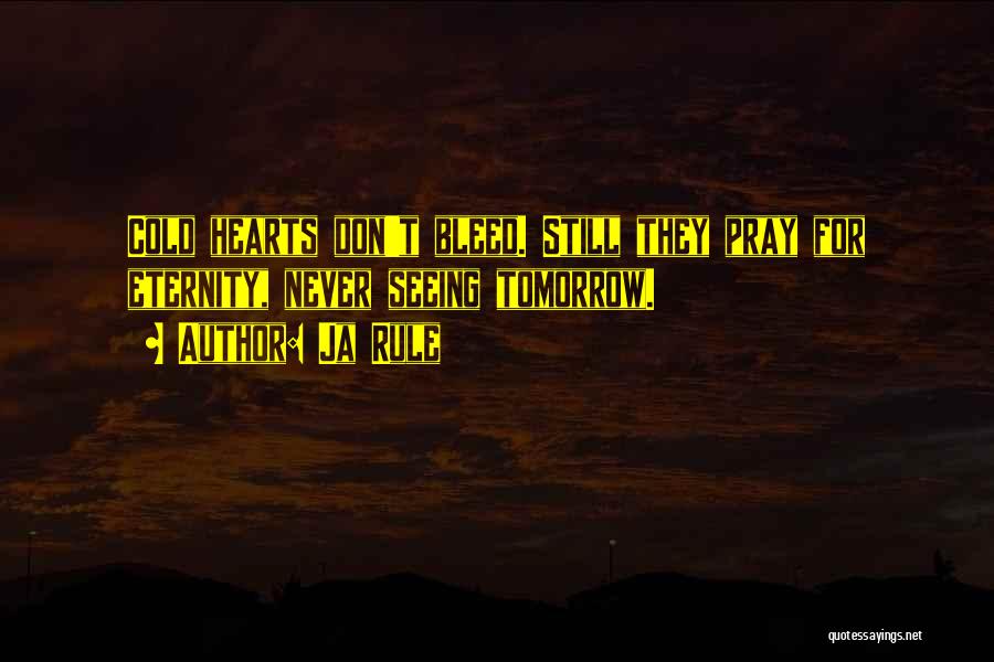 Ja Rule Quotes: Cold Hearts Don't Bleed. Still They Pray For Eternity, Never Seeing Tomorrow.