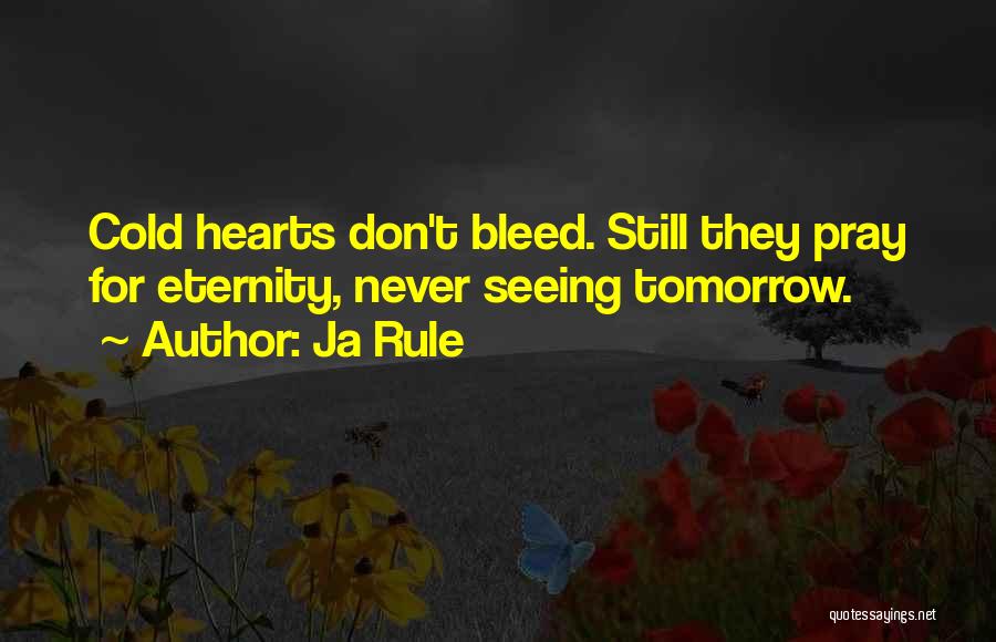Ja Rule Quotes: Cold Hearts Don't Bleed. Still They Pray For Eternity, Never Seeing Tomorrow.