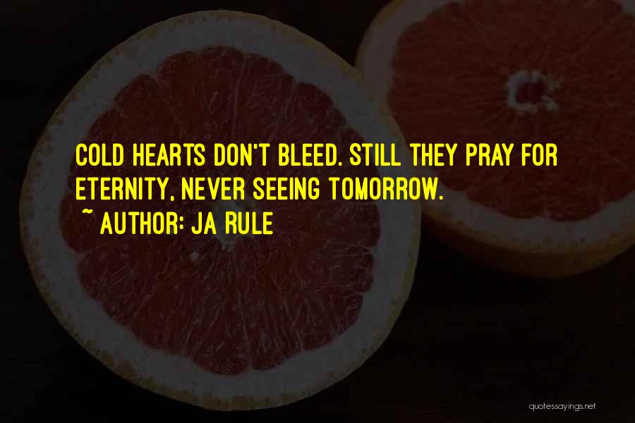 Ja Rule Quotes: Cold Hearts Don't Bleed. Still They Pray For Eternity, Never Seeing Tomorrow.