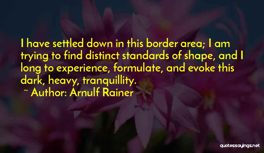 Arnulf Rainer Quotes: I Have Settled Down In This Border Area; I Am Trying To Find Distinct Standards Of Shape, And I Long