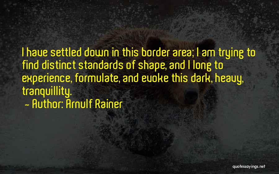 Arnulf Rainer Quotes: I Have Settled Down In This Border Area; I Am Trying To Find Distinct Standards Of Shape, And I Long