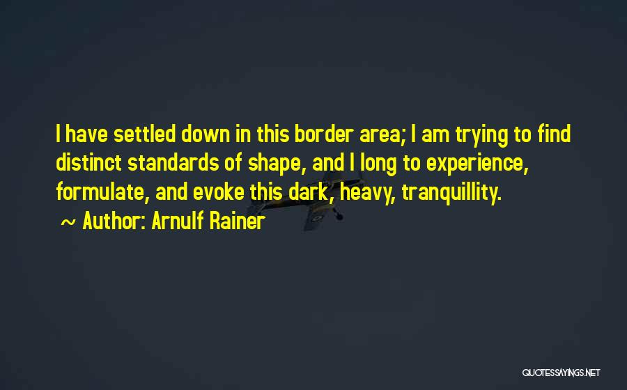 Arnulf Rainer Quotes: I Have Settled Down In This Border Area; I Am Trying To Find Distinct Standards Of Shape, And I Long