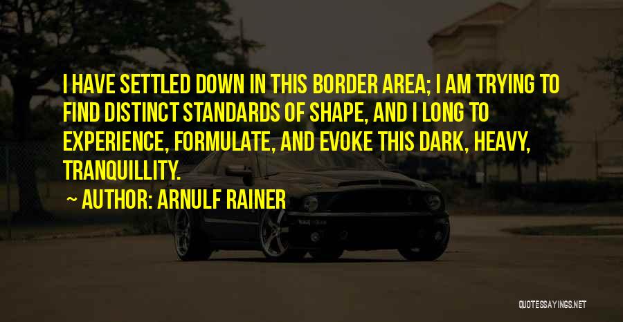 Arnulf Rainer Quotes: I Have Settled Down In This Border Area; I Am Trying To Find Distinct Standards Of Shape, And I Long