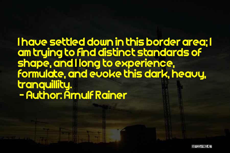 Arnulf Rainer Quotes: I Have Settled Down In This Border Area; I Am Trying To Find Distinct Standards Of Shape, And I Long