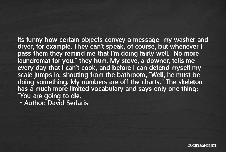 David Sedaris Quotes: Its Funny How Certain Objects Convey A Message My Washer And Dryer, For Example. They Can't Speak, Of Course, But