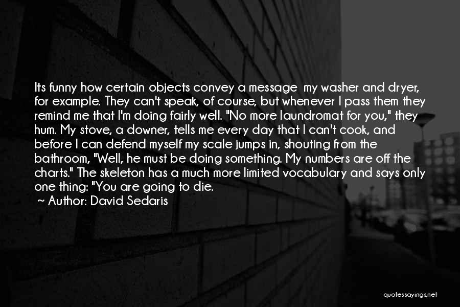 David Sedaris Quotes: Its Funny How Certain Objects Convey A Message My Washer And Dryer, For Example. They Can't Speak, Of Course, But