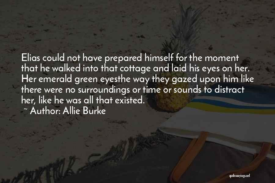 Allie Burke Quotes: Elias Could Not Have Prepared Himself For The Moment That He Walked Into That Cottage And Laid His Eyes On