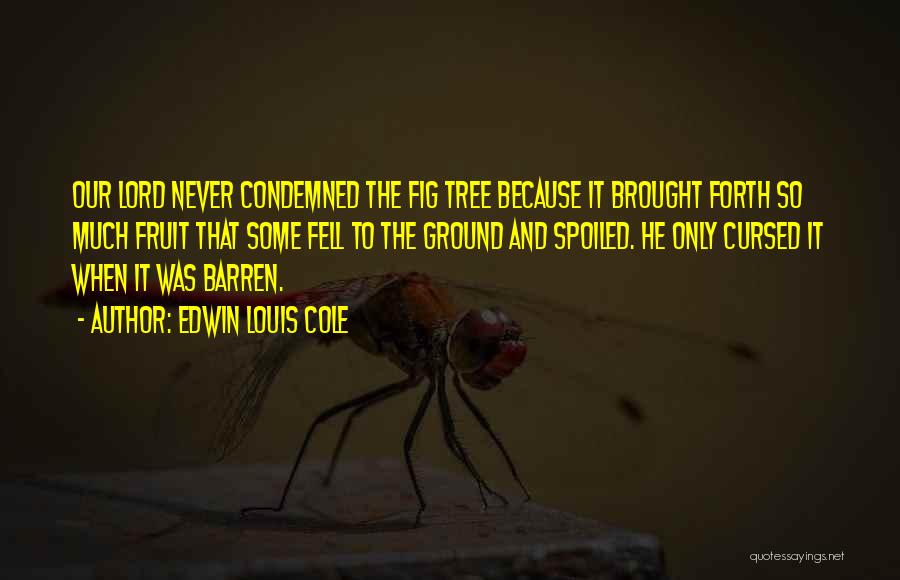 Edwin Louis Cole Quotes: Our Lord Never Condemned The Fig Tree Because It Brought Forth So Much Fruit That Some Fell To The Ground