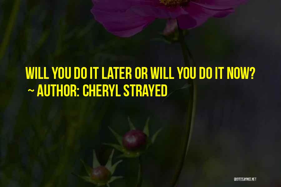 Cheryl Strayed Quotes: Will You Do It Later Or Will You Do It Now?