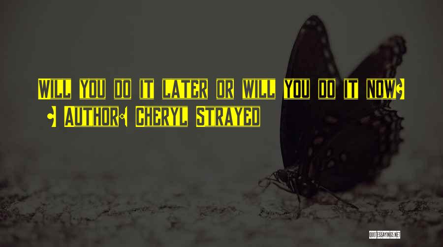 Cheryl Strayed Quotes: Will You Do It Later Or Will You Do It Now?