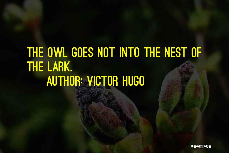 Victor Hugo Quotes: The Owl Goes Not Into The Nest Of The Lark.