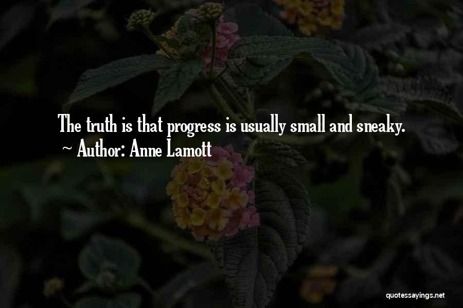 Anne Lamott Quotes: The Truth Is That Progress Is Usually Small And Sneaky.