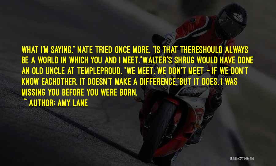 Amy Lane Quotes: What I'm Saying, Nate Tried Once More, Is That Thereshould Always Be A World In Which You And I Meet.walter's