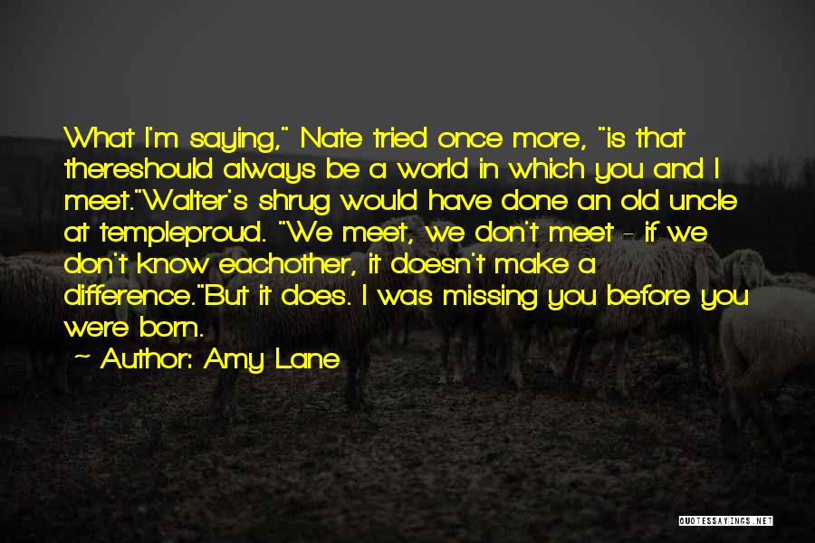 Amy Lane Quotes: What I'm Saying, Nate Tried Once More, Is That Thereshould Always Be A World In Which You And I Meet.walter's