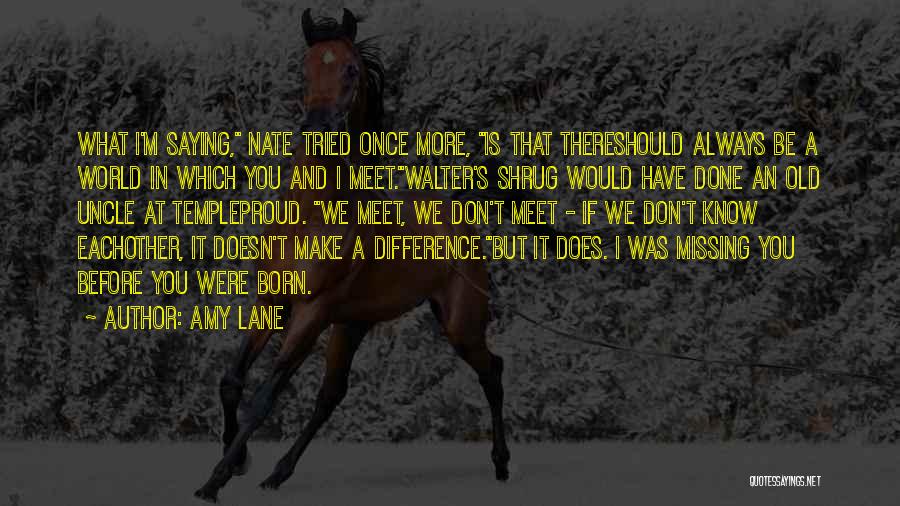 Amy Lane Quotes: What I'm Saying, Nate Tried Once More, Is That Thereshould Always Be A World In Which You And I Meet.walter's