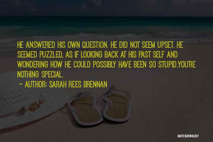 Sarah Rees Brennan Quotes: He Answered His Own Question. He Did Not Seem Upset. He Seemed Puzzled, As If Looking Back At His Past