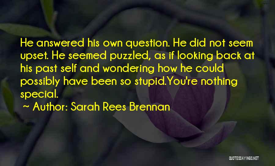 Sarah Rees Brennan Quotes: He Answered His Own Question. He Did Not Seem Upset. He Seemed Puzzled, As If Looking Back At His Past