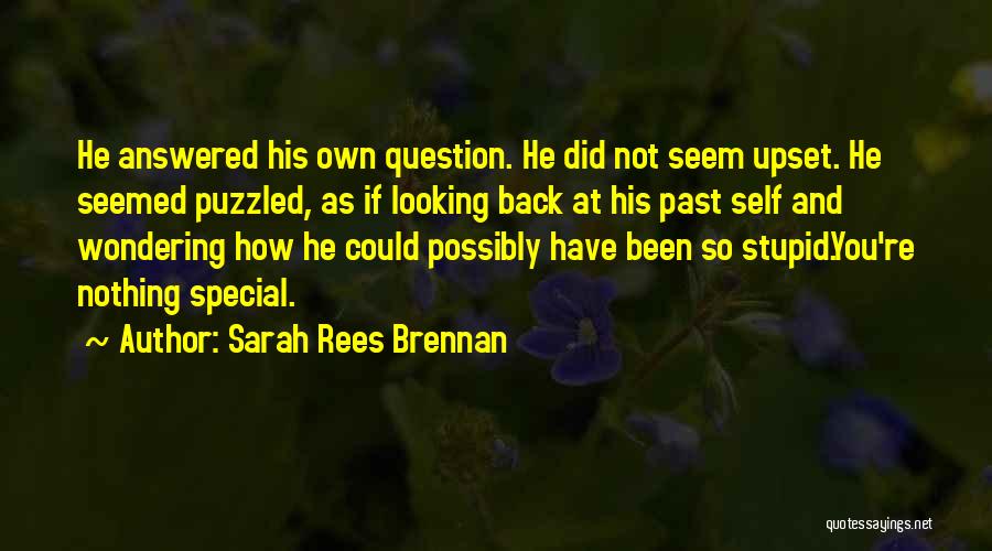 Sarah Rees Brennan Quotes: He Answered His Own Question. He Did Not Seem Upset. He Seemed Puzzled, As If Looking Back At His Past
