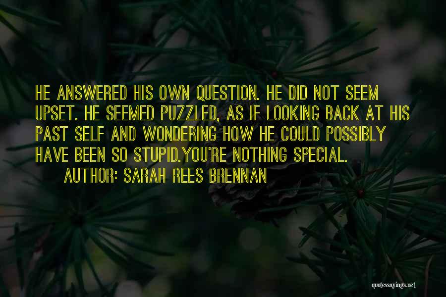 Sarah Rees Brennan Quotes: He Answered His Own Question. He Did Not Seem Upset. He Seemed Puzzled, As If Looking Back At His Past