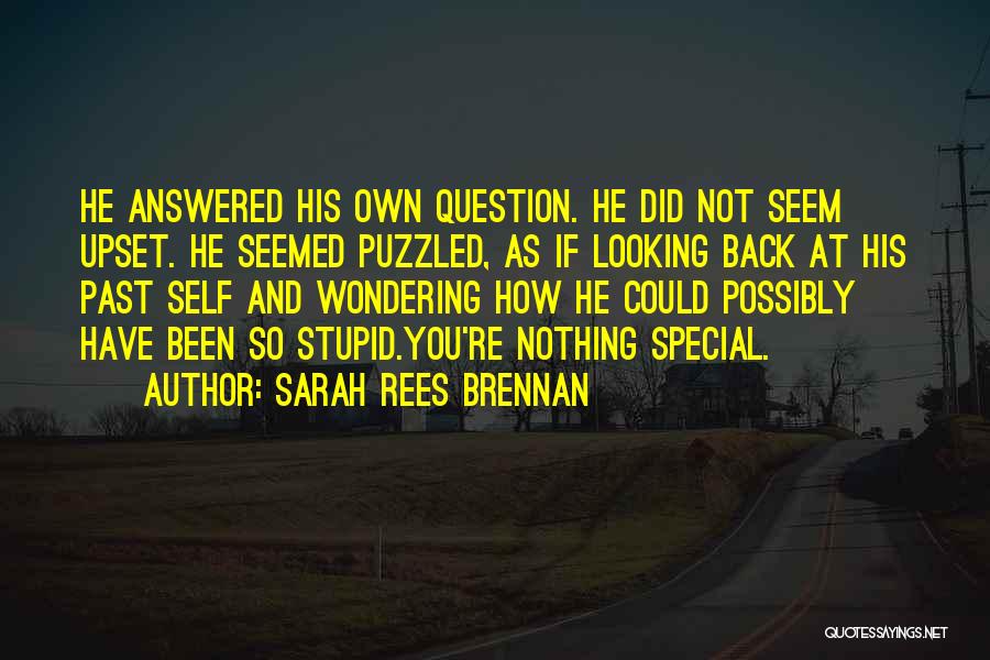 Sarah Rees Brennan Quotes: He Answered His Own Question. He Did Not Seem Upset. He Seemed Puzzled, As If Looking Back At His Past