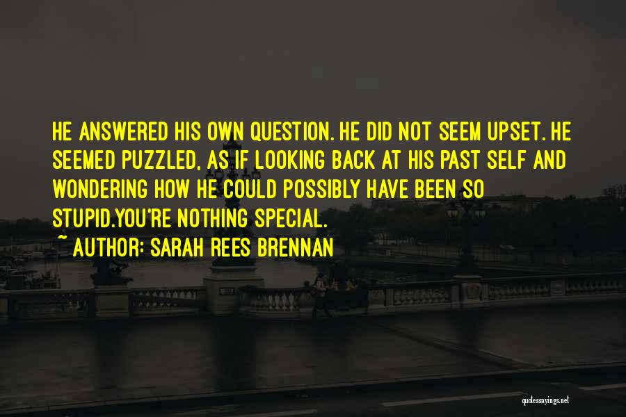 Sarah Rees Brennan Quotes: He Answered His Own Question. He Did Not Seem Upset. He Seemed Puzzled, As If Looking Back At His Past