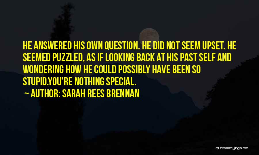 Sarah Rees Brennan Quotes: He Answered His Own Question. He Did Not Seem Upset. He Seemed Puzzled, As If Looking Back At His Past