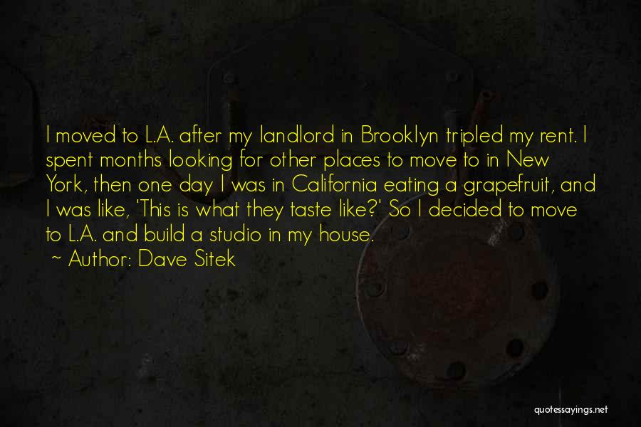 Dave Sitek Quotes: I Moved To L.a. After My Landlord In Brooklyn Tripled My Rent. I Spent Months Looking For Other Places To