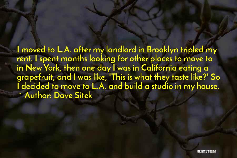 Dave Sitek Quotes: I Moved To L.a. After My Landlord In Brooklyn Tripled My Rent. I Spent Months Looking For Other Places To