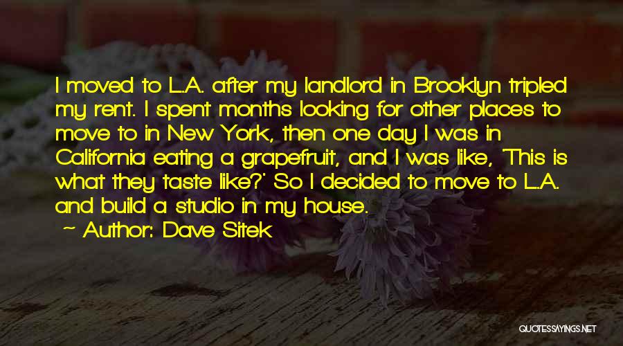 Dave Sitek Quotes: I Moved To L.a. After My Landlord In Brooklyn Tripled My Rent. I Spent Months Looking For Other Places To