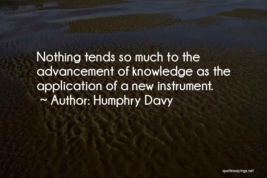 Humphry Davy Quotes: Nothing Tends So Much To The Advancement Of Knowledge As The Application Of A New Instrument.