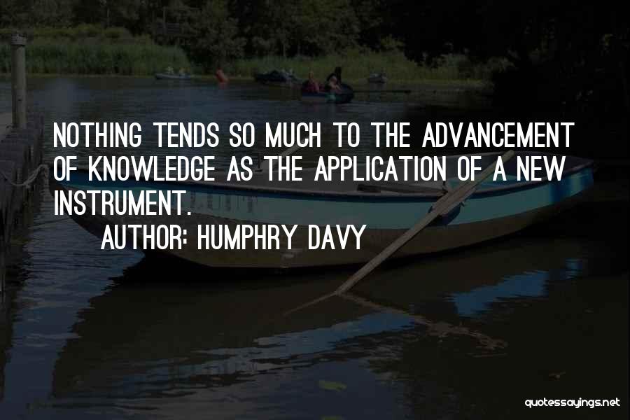 Humphry Davy Quotes: Nothing Tends So Much To The Advancement Of Knowledge As The Application Of A New Instrument.