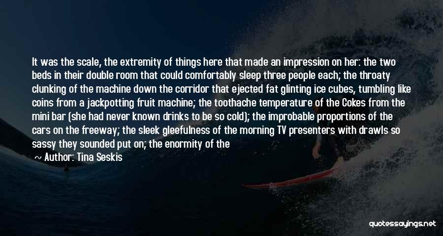 Tina Seskis Quotes: It Was The Scale, The Extremity Of Things Here That Made An Impression On Her: The Two Beds In Their