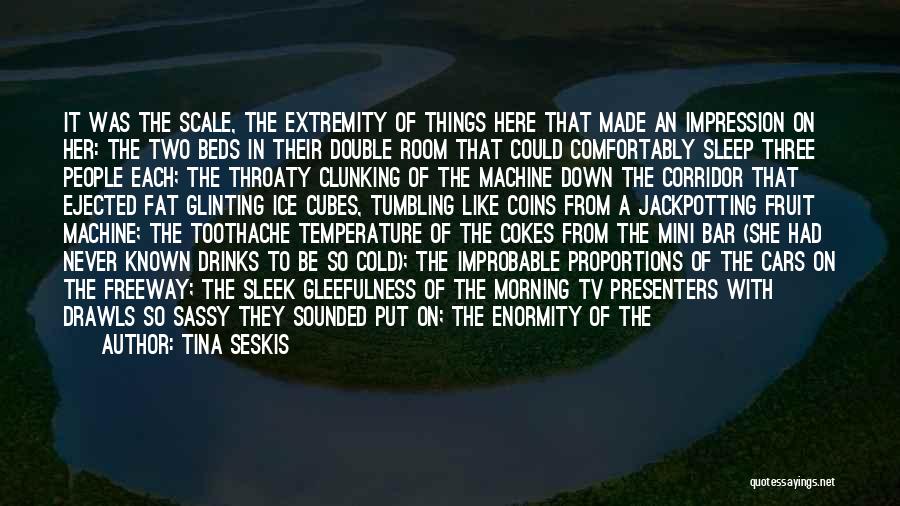 Tina Seskis Quotes: It Was The Scale, The Extremity Of Things Here That Made An Impression On Her: The Two Beds In Their