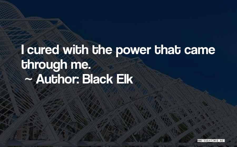 Black Elk Quotes: I Cured With The Power That Came Through Me.