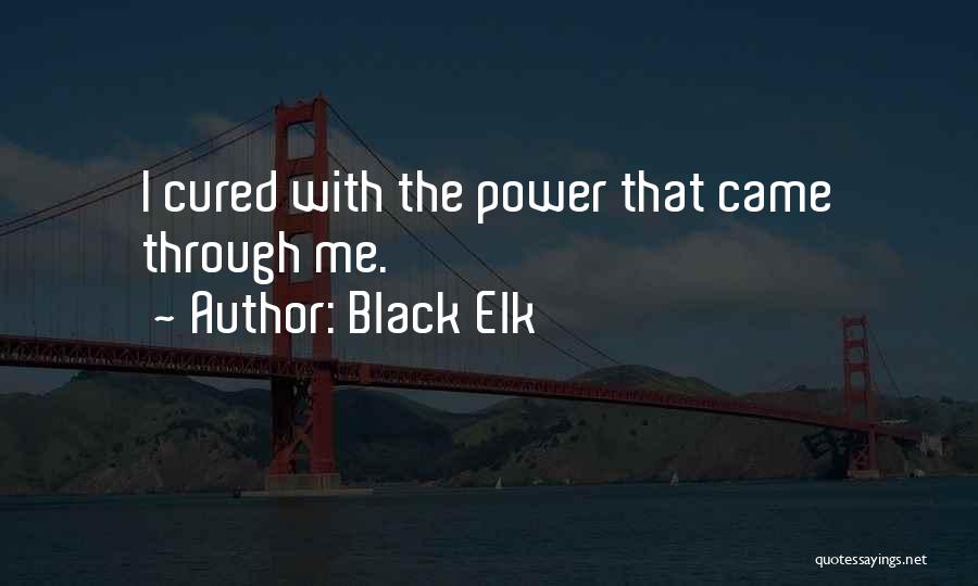 Black Elk Quotes: I Cured With The Power That Came Through Me.