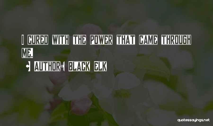 Black Elk Quotes: I Cured With The Power That Came Through Me.