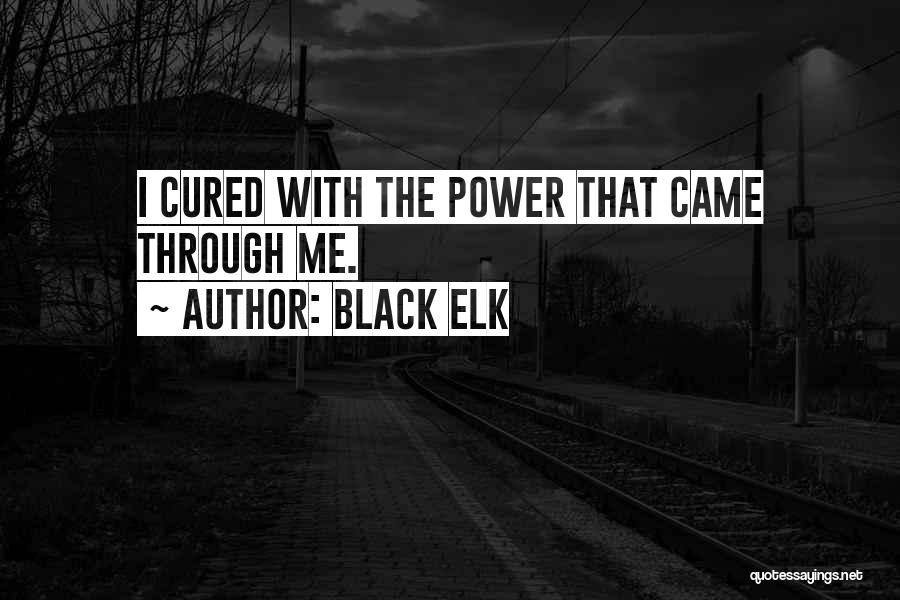 Black Elk Quotes: I Cured With The Power That Came Through Me.