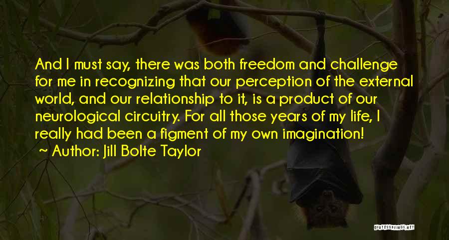 Jill Bolte Taylor Quotes: And I Must Say, There Was Both Freedom And Challenge For Me In Recognizing That Our Perception Of The External