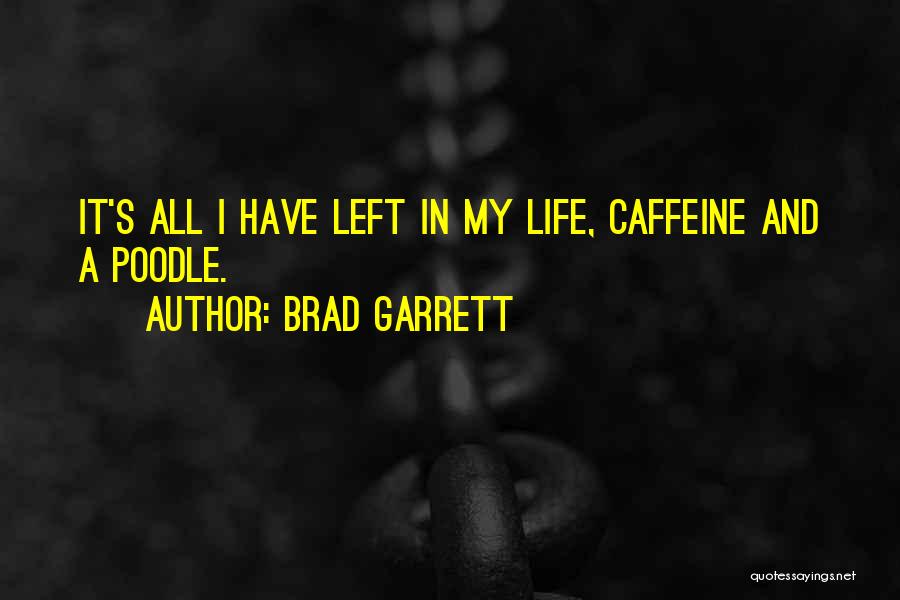 Brad Garrett Quotes: It's All I Have Left In My Life, Caffeine And A Poodle.