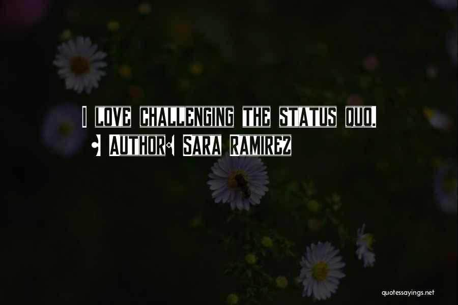 Sara Ramirez Quotes: I Love Challenging The Status Quo.