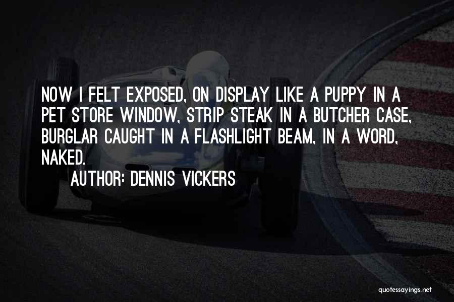 Dennis Vickers Quotes: Now I Felt Exposed, On Display Like A Puppy In A Pet Store Window, Strip Steak In A Butcher Case,