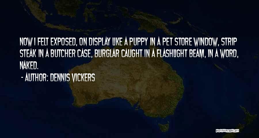 Dennis Vickers Quotes: Now I Felt Exposed, On Display Like A Puppy In A Pet Store Window, Strip Steak In A Butcher Case,